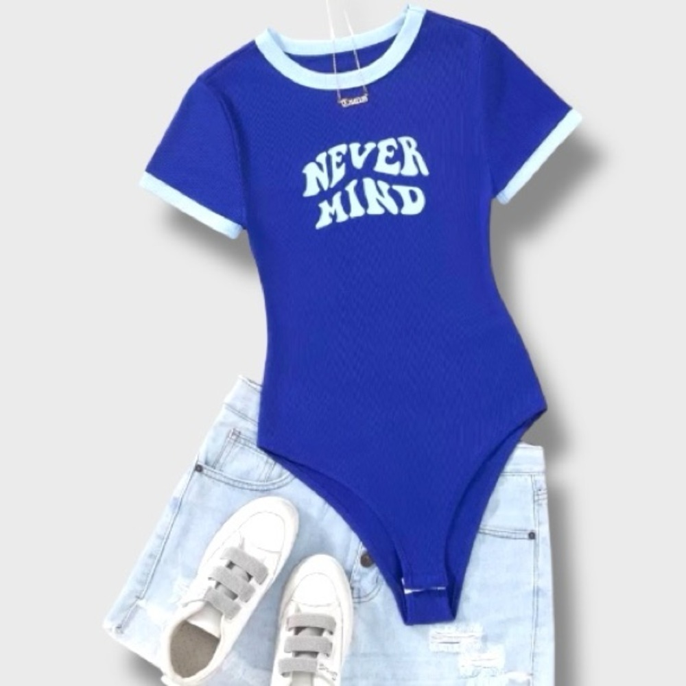 Blue One Piece Bodysuit - M